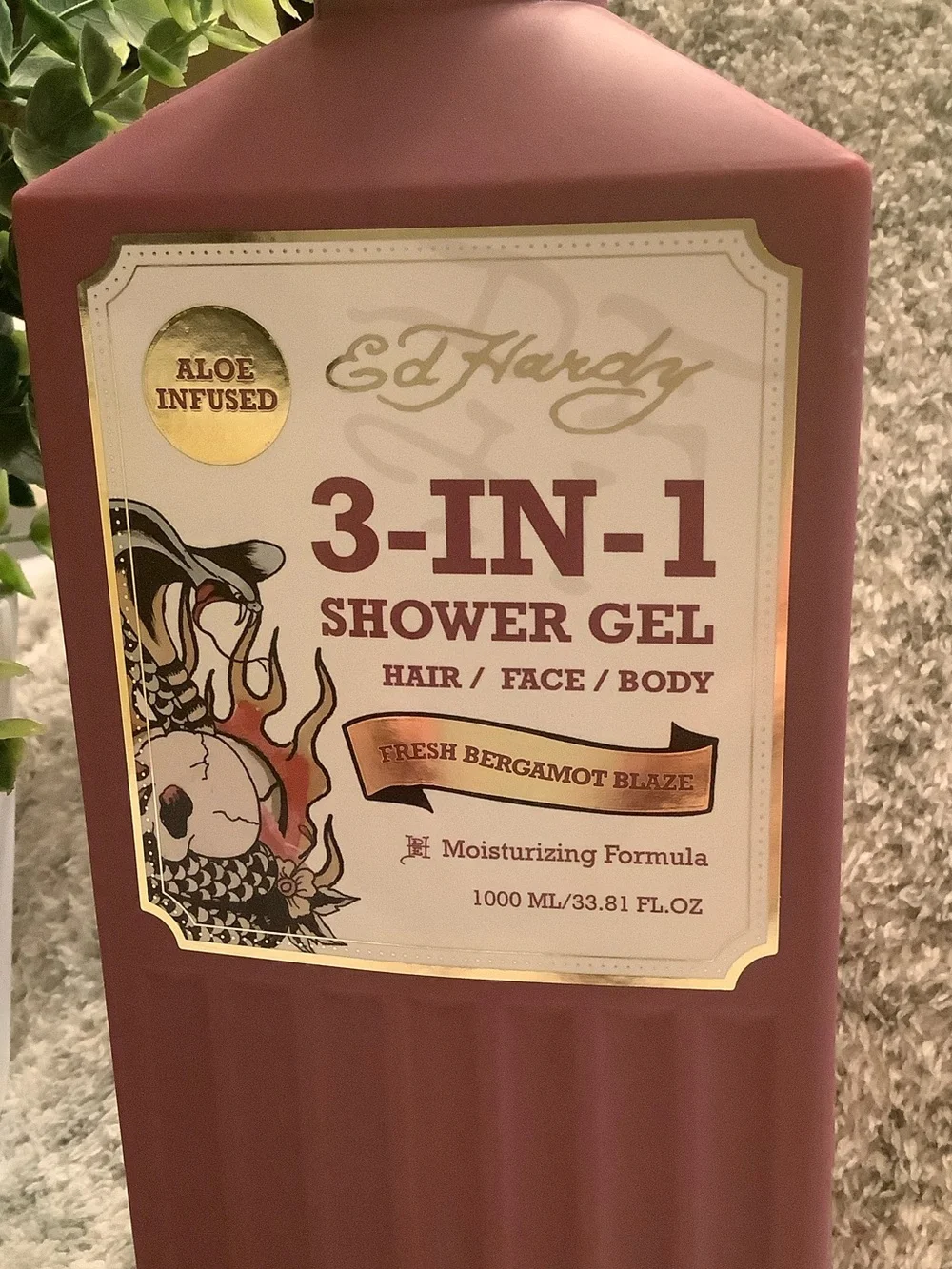 Ed Hardy 3-IN-1 Shower Gel Scented Fresh Bergamot Blaze in XL 33.81oz.